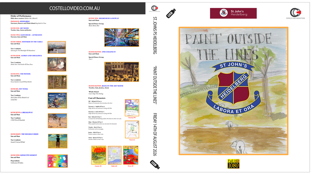 ST JOHNS PS "PAINT OUTSIDE OF THE LINES" USB RECORDING 14/08/2026 !!!PLEASE FILL IN CHILDS NAME & GRADE!!!